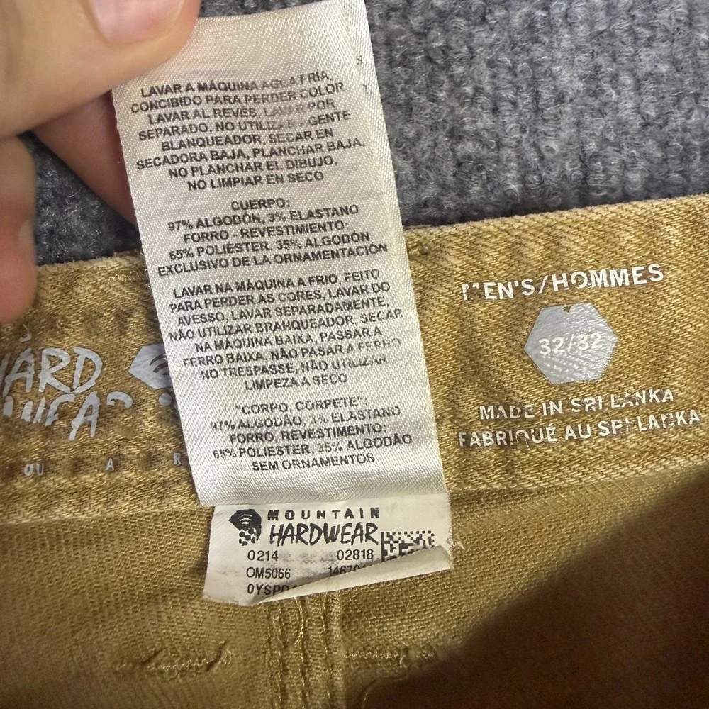 Mountain Hardwear Jeans Men 32x32 Golden Brown Tan Stretch Denim Straight Hiking